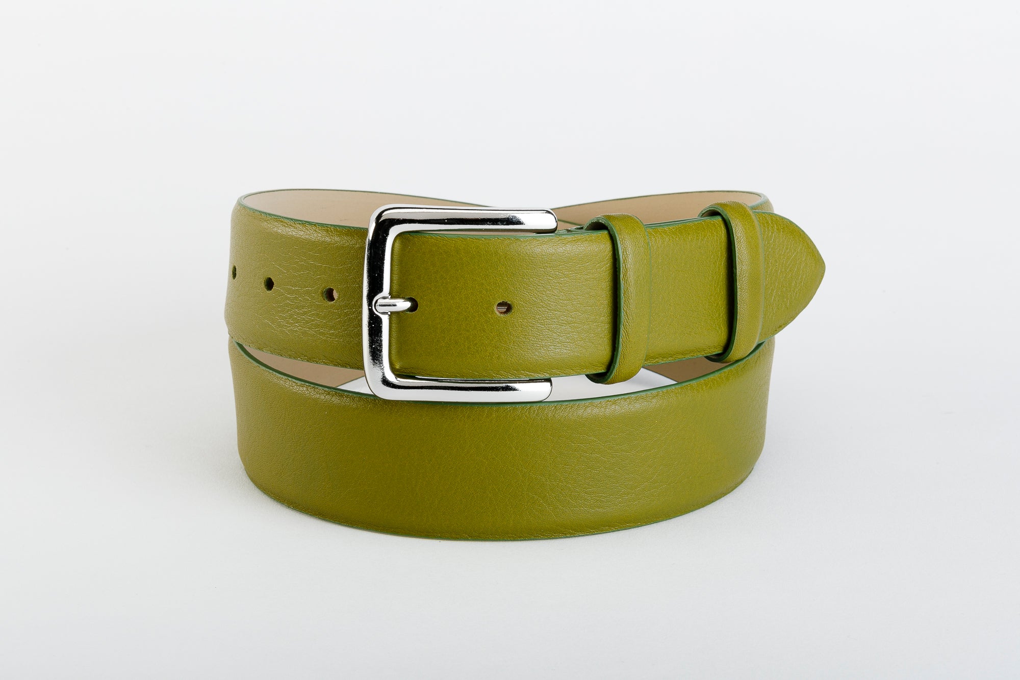 Cintura Unisex in Vera Pelle Pieno Fiore e Fodera Nabuk - CINTURA ESSENTIAL COLOR by TAFTIK - Fibbia cromata moderna ed elegante. In 6 Varianti Colore. Altezza cm.4