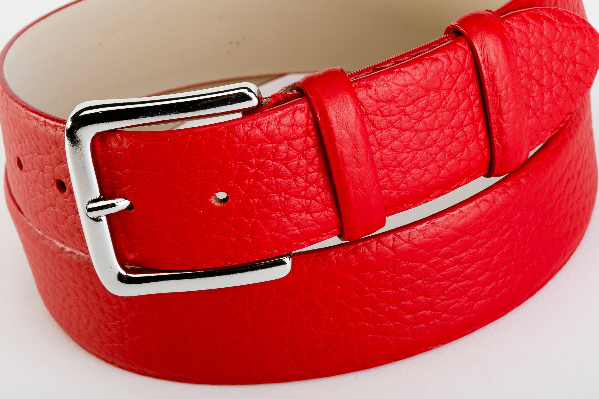 Cintura Unisex in Vera Pelle Pieno Fiore e Fodera Nabuk - CINTURA ESSENTIAL COLOR by TAFTIK - Fibbia cromata moderna ed elegante. In 6 Varianti Colore. Altezza cm.4