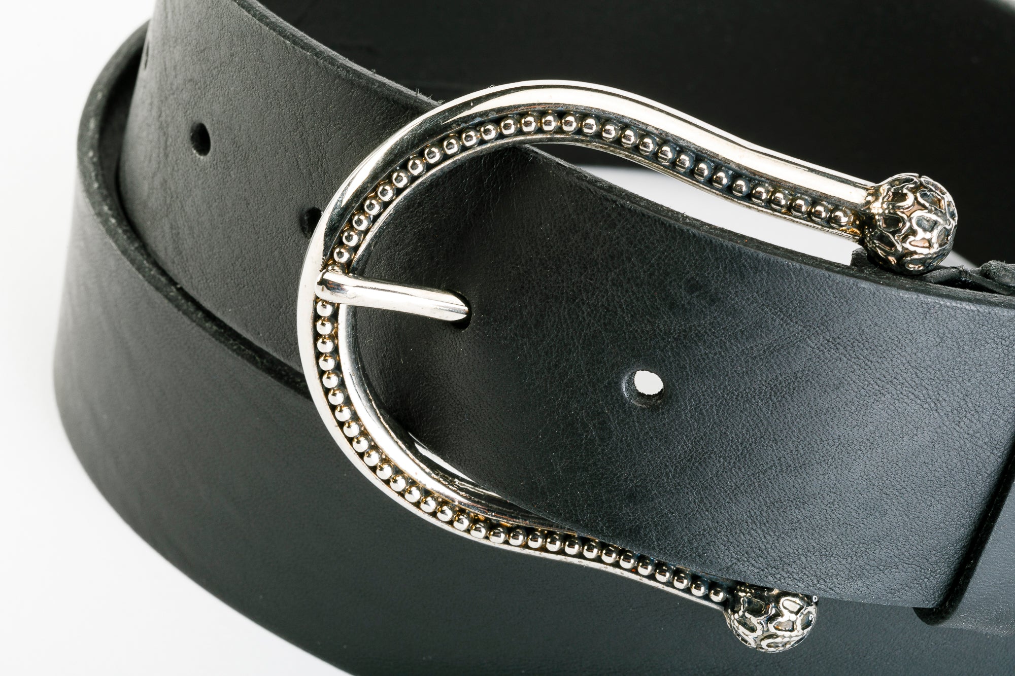 Cintura Unisex in Vero Cuoio Old England color nero - CINTURA SHANGRILA&