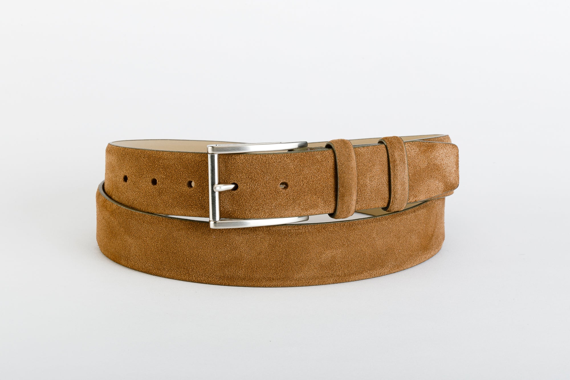 Cintura Uomo in Vera Pelle Primo Fiore e Fodera Nabuk - CINTURA DANDY by TAFTIK – Fibbia in Ottone con finitura Acciaio Satinato Ipoallergenica. Eleganza giovane e versatile in 3 Varianti Colore. Altezza cm.3,5.