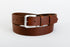 Cintura NEWPORT nera in cuoio Old England ingrassato, fibbia satinata, cm 3.5. by TAFTIK