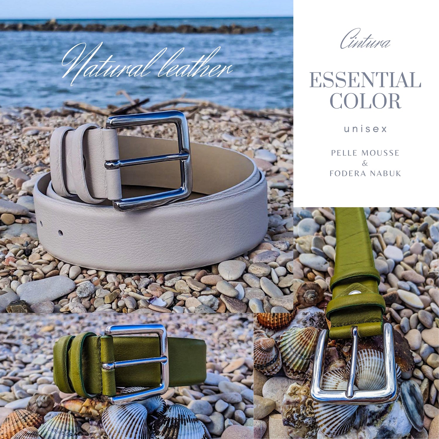 Cintura In Vera Pelle Con Fibbia Colorata Clara Turchese - Foto 4