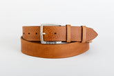 Cintura unisex HIP HUGGER in vero cuoio Alaska cerato con fibbia argento antico, by TAFTIK 