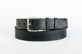 Cintura unisex TAFTIK HIP HUGGER in vero cuoio Alaska cerato con fibbia argento antico.