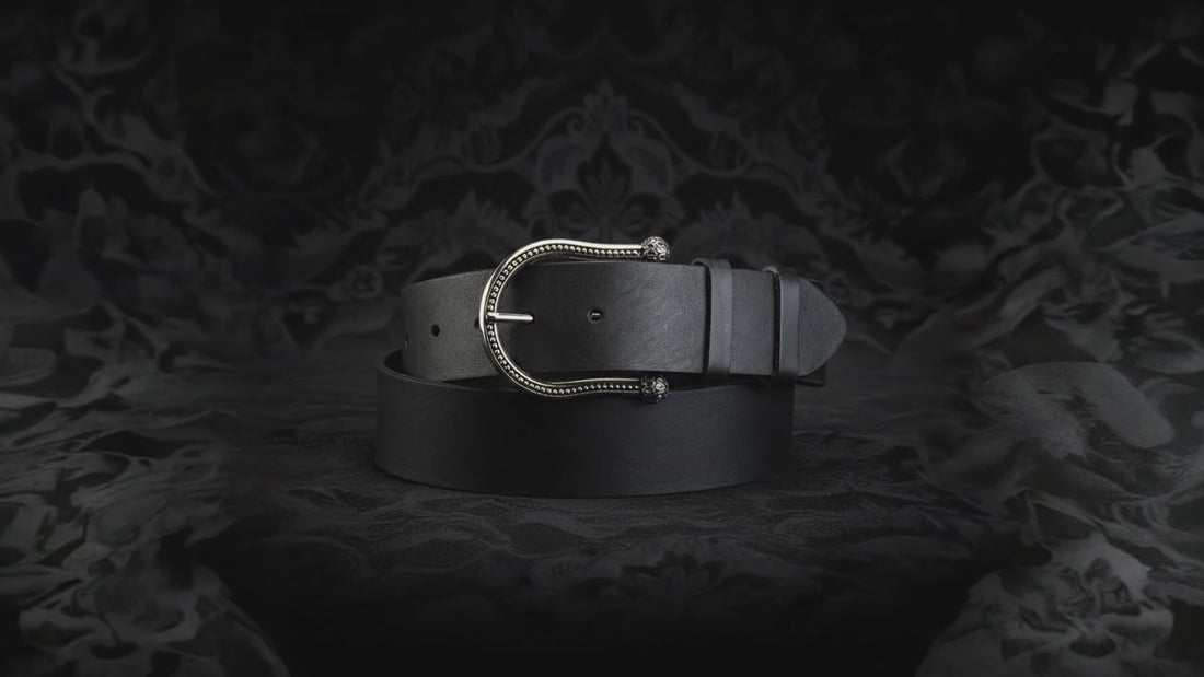 Unisex Belt in Genuine Old England Leather in Black - SHANGRILA&