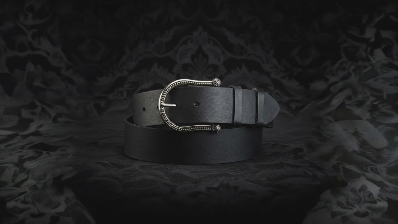 Unisex Belt in Genuine Old England Leather in Black - SHANGRILA&
